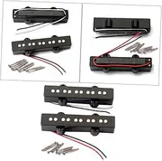 ERINGOGO 5 String String Bass Pickup Set Open Style Electric Guitar Pickups for Magnets for Authentic Tone Easy Installation with Screws and Springs Black