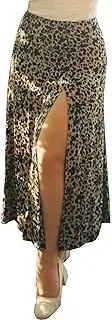 [generic] Elegant Leopard Floral Printing Long Skirt Women Sexy High Waist Split Midi Skirts Office Lady Bodycon A Line Skirts