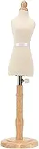 Female Dress Form Mannequin Torso, Easy to Move Manikin Body with Round Wooden Base, Sturdy Durable Mannequin Body Torso for Sewing Dressmakers Dress Jewelry Display
