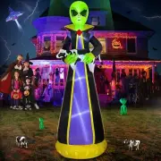 Halloween UFO Alien Holding Cow Airblown Inflatable Decor Holiday BlowUp LED