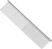 Pettom Pet Stainless Steel Grooming Tool Poodle Finishing Butter Comb, 7 1/2" L