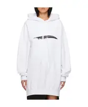 Ann Demeulemeester Annemarie Feather Printed Hoodie S,XS White