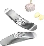 2 Pcs Garlic Presses Stainless Steel Garlic Crusher Household Garlic Mincer Device Garlic Crusher Mince Ergonomic Heavy Duty Kitchen Cooking Gadget Garlic Press Rocker for Picnic Camping Cafeteria