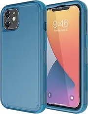 [Diverbox] for iPhone 11 Case [Shockproof] [Dropproof] [Tempered Glass Screen Protector],Heavy Duty Protection Phone Case Cover for Apple iPhone 11 (Blue-3in1)