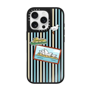 iPhone 16 Pro Mirror Case MagSafe Compatible Sydney Stickers and Stripes