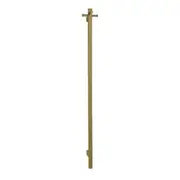 AGUZZO Ezy Fit Vertical Bottom Wired Heated Single Towel Rail - Brushed Brass