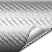 VViViD Silver 3D Carbon Fiber 5ft x 3ft Vinyl Wrap Roll with Air Release Technology