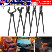 5Pcs Blacksmith Forge Tongs Tools Set Forging Tongs For Knife Making Tongs