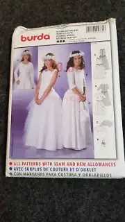 BURDA GIRLS FORMAL DRESS ( Special Occasion ) 9761 Sewing Pattern UNCUT