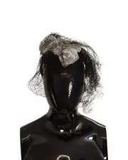 Dolce & Gabbana Sequin Embellished Netting Hair Clip Women Black Headbands