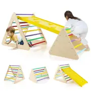 Babyjoy Climb Playset 3PCS Play Equipment Climbing Toy Set w/2 Triangle Ladders & 1 Double-sided Ramp Colorful