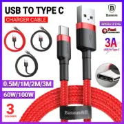 Baseus USB to Type C Charging Cable 3A Fast Charge Data Cord Huawei Compatible