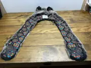 Authentic SpiritHoods Grey Wolf Aztec Faux Fur Spirit Hood NWT