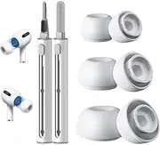 [3 Pairs] T Tersely Replacement Ear Tips (S/M/L) for AirPods Pro/AirPods Pro 2nd with Noise Reduction Hole & Built-in dust Guard Screen, Cleaner Kit for AirPods 1 2 3 Pro/Pro 2 - White