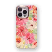 Shockproof Case Glitter Flower Floral Bling Cover - For Apple iPhone 13 (Red)