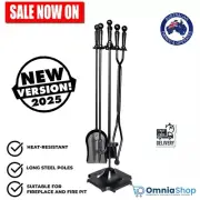 Grillz Fireplace Tool Set Fire Place Tools Poker Brush Stoker Modern Utensils AU
