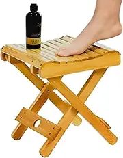 Wooden Foldable Stool, Portable Bamboo Stool, Eco-Friendly Indoor Outdoor Stool, Compact Wooden Step Stool for Camping, Fishing & Home