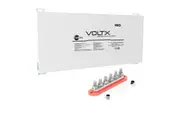 VoltX 12V 100Ah Blade Lithium Battery + Bus Bar M8 Power Distribution Terminal Block (6 GANG 300A Red)