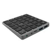 N970 Pro Dual Modes Aluminum Alloy Rechargeable Wireless Bluetooth Numeric Keyboard with USB HUB