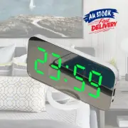 Alarm Clock Digital LED Mirror Electronic Clocks Table Clock Time Light Sensor