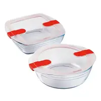 在飛比找樂天市場購物網優惠-O Cuisine 耐熱玻璃保鮮盒含蓋四件組 2.2L長方形