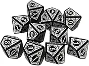 10x Polyhedral Dices Set 10 Sided Dices Game Dices for, RPG, White