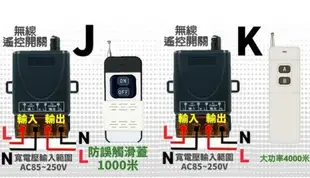 AC110V220V大功率 無線遙控開關 長距離遙控開關 電機遙控遠距離 噴霧機 清洗機 馬達遙控 防水遙控器