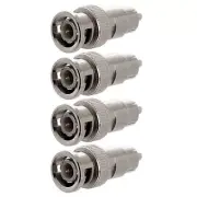 4x BNC Male to RCA Male Plug Coax/Coaxial Video Cable Adapter CCTV Connector