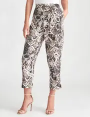 Liz Jordan Tapered Leg Snake Print Pant