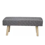 Ava Upholstered Bench Set BLACK Type 1