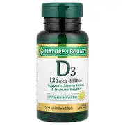 Nature's Bounty, Vitamin D3, 125 mcg (5,000 IU), 150 Rapid Release Softgels