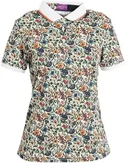 [TaylorMade] Liberty Fabric S/S Polo, Women's, White, XS