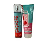 Bath & Body Works Strawberry Soda Mist & Body Cream Set