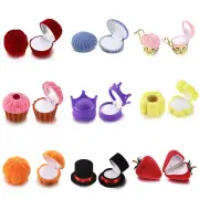 Velvet Flock Jewelry Box Wedding Ring Box for Earrings Display Gift Boxes DIY 06