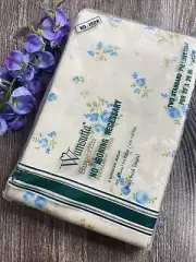 Vtg Wamsutta Muslin Pillowcase Set Standard Blue Rose Buds Floral Shabby Chic