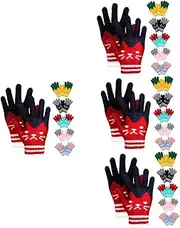 [WOFASHPURET] Sets Gloves for Boys and Girls Knit Gloves Bulk Mittens Kitten Pattern for Boys Girls Outdoor Pairs