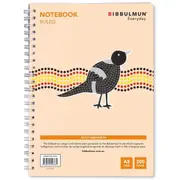 BIBBULMUN RULED SPIRAL NOTEBOOK Side Bound A5 7mm 200 Pages
