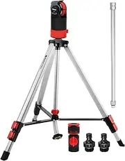 [Eden] 94152 Multi-Pattern Turbo Gear Drive Metal Telescoping Tripod Sprinkler Plus Misting System w/Quick Connect Starter Kit, 360 Degree Coverage