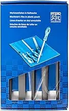 PFERD 11801541 Workshop File Set in PVC Roll Bag with Cardboard 5 Files Cross Cut H1 250 mm Suitable for Coarse Machining and Roughing