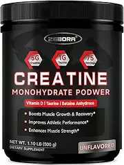 ZEBORA Micronized Creatine Monohydrate Powder, Creatine Monohydrate for Women-Men, Helps Muscle Recovery, Enhances Muscle Size & Strength with 5G Creatine and 1G Taurine, 75 Servings