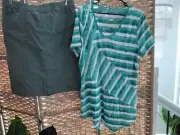 Virtuelle By Ts Taking Shape Skirt And Ts Top , 16, Stretch, Sage Green New