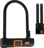 Bike U Lock 4 Digit Resettable Combination Padlock Heavy Duty Anti Theft U-Shape Security Code Lock Keyless Electric Bike Lock for Electric Bike Motorcycle Scooter