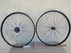 29'' BLACK ALUMINUM 5 SPEEDS BICYCLE RIM SET, FOR MTB , GT, HUFFY, ETC