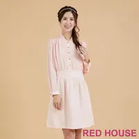 在飛比找momo購物網優惠-【RED HOUSE 蕾赫斯】小高領拼接洋裝(粉色)