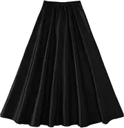 [STKARCV] Women High Waist Party Maxi Long Skirts Summer Satin Spring Stylish Work