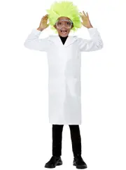 Crazy Scientist Lab Coat Boys Fancy Dress Costume