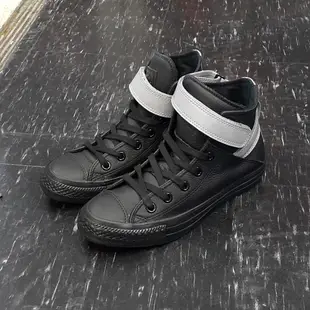 Converse Chuck Taylor All Star 黑色 全黑 魔鬼氈 皮革 荔枝皮 高筒 553422C