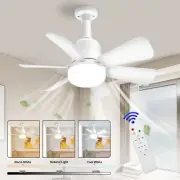 16.7" 6-Blade LED Ceiling Fan with Light, Flush Mount Kit, Remote Control
