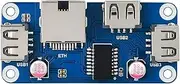 Waveshare Ethernet/USB HUB HAT (B) Compatible with Raspberry Pi Zero/Zero W/4B/3B/3B+, 1x RJ45 Ethernet Port 3X USB 2.0 Ports