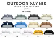 STYLE 1 - Knife Edge Pillow & Bolster for Outdoor Daybed Swing Bed |COVER ONLY|
